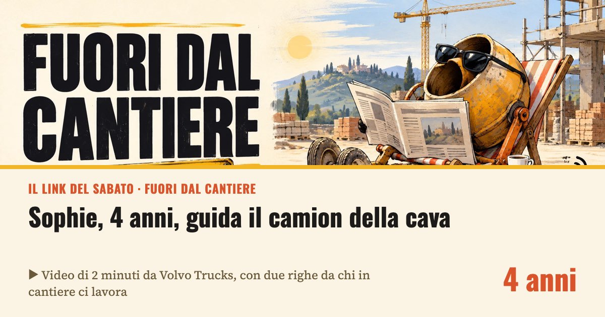 Sophie, 4 anni, guida il camion della cava